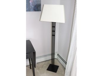 12.	Tall Black Metal  Floor Lamp With Shade
