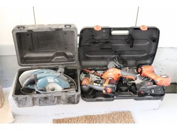 Black & Decker Wood Hawk Electric Saw, Battery Operated Drill, Trimmer,  & Flashligh
