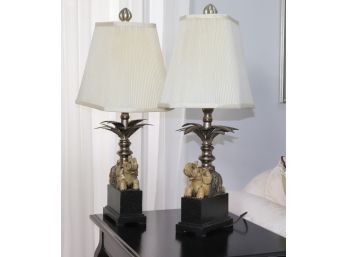 Pair Of Elegant Elephant Table Lamps By Uttermost