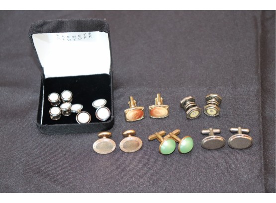Lot Of Assorted Vintage Cuff Links Includes Sterling, Mother Of Pearl And Mor