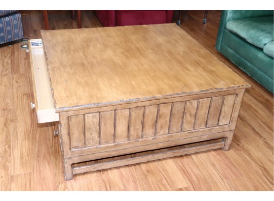 Rustic Farmhouse Coffee Table With Drawers By Troy Wesnidge