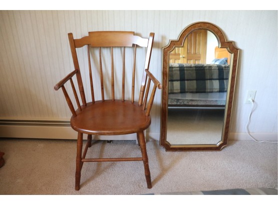 Famous New England Wood Chair And Mirror