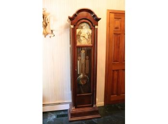 Seth Thomas Grandfather Clock With Weights, Pendulum & Key May Need Repair