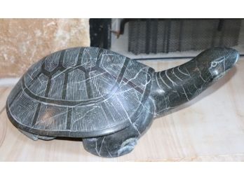 Large Heavy Natural Stone Carved Turtle 21' L X 9' Tall