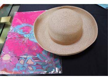 Women's Hat Size 35 Small And New Silk Scarf
