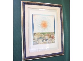 'La Grand Salut' By Jim Carrory 12 / 99 In Double Matted Blue And Gold Frame