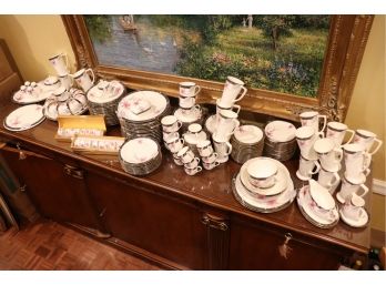 Large Set Of Mikasa Bone China Cosmo Pattern Service For 16