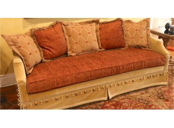 Custom Mohair Sofa By TRS Furniture With Paisley Cushion And Pillows