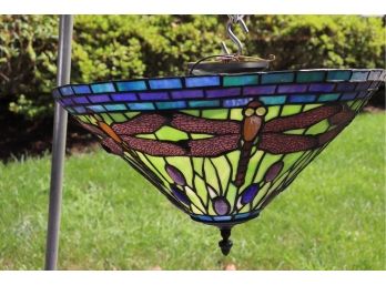Tiffany Style Dragonfly Stained Glass Flush Mount Light Fixture