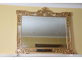 Carved Quality Louis XV Style Gilt Wood Mirror With Gold Leaf Detail From Florence Italy