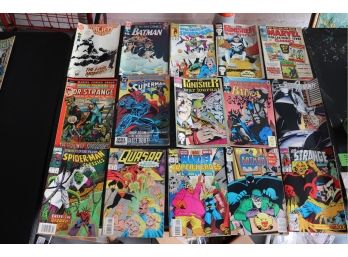 Mixed Lot Of Assorted Comics Titles Include Spiderman, The Punisher, Quasar, Dr. Strange And More Conditio