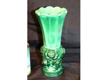 Stunning Handmade Bohemia Malachite Glass Vase