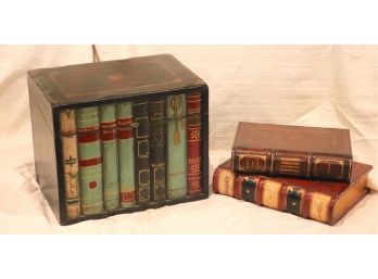 Maitland Smith Decorative Wood Book Storage Boxes