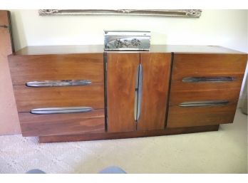John Stuart Mid Century Modern Dresser With Mirror , Mirrored Etched Box Included