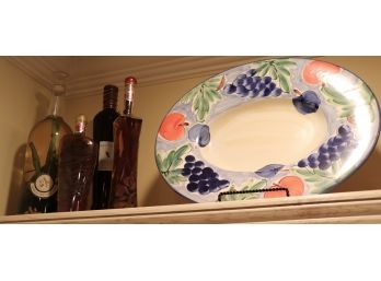 Decorative Serving Platter And Infused Bottles