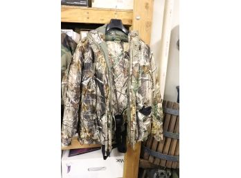 Cabela's White Tail Clothing Overalls Size M With Cabela's Heavy Coat Size L