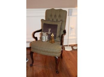McKinley Hickory Custom Fabric Chair With Studding