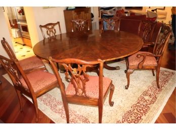 Beautiful Large 8 Person Round Dining Room Table And Chairs