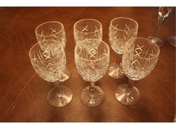 6 Piece Lot Of Waterford Crystal Wine Glasses