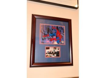 Stan Lee Autographed Spider-Man Cell With Picture Of Him Signing It