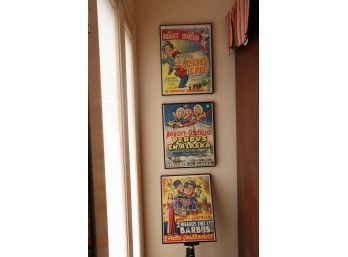 3 Piece Abbot & Costello Foreign Version Movie Poster Lot