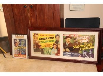 2 Piece Charlie Chan Movie Poster Lot Starring Sidney Toler!!