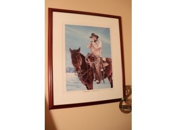 Vintage “ One Cold SouthPaw.....The American Cowboy” By Doug Lindauer Lithograph Signed & Numbered