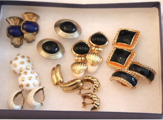 Lot Of Assorted Women's Clip-on Earrings Includes St. John, Givenchy,Nappier And Gay Boyer