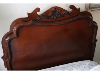 Pair Of Carved Twin Size Headboards Includes Mattress, Frame, And Bedding