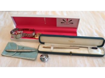 Set Of Tiffany & Co. Sterling Pens And Isaac Mizrahi Watch