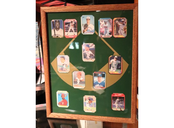 Framed Baseball Diamond Card Display