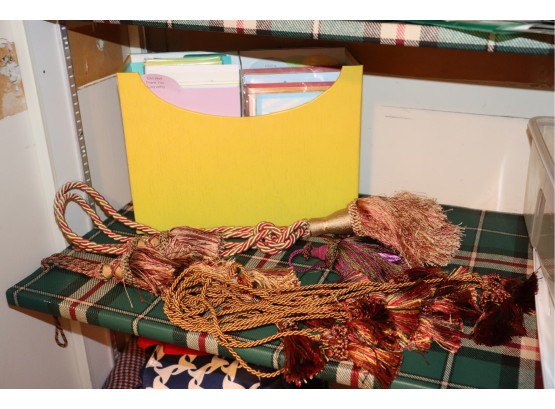 Mixed Lot Includes Box Of Greeting Cards And Decorative Tassels