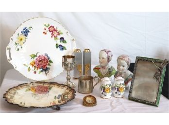 Lot Of Decorative Collectibles Including Serving Dishes, Sterling Cup, Candlestick Holders & More