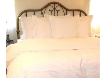 Large King Size Brass Headboard With 2 Twin Size Adjustable Beds And Sleeping Beauty Mattress