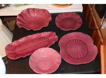 Lot Of Assorted Sized Purple Serving Dishes And Platters From Lolus By Poppytrail