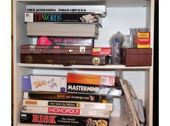 Large Lot Of Assorted Board Games Includes Monopoly, Upwords, Taboo And More