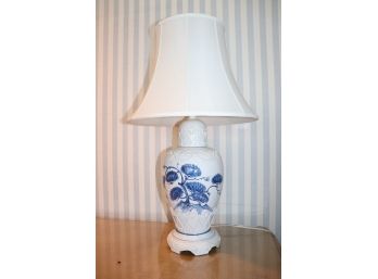 Pair Of Beautiful Blue And White Floral Lamps Made In Italy