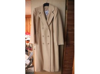 Women's Long Camel Hair Coat By J. Percy For Marvin Richards Size 6