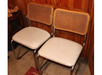 2 Breuer Style Chairs With Cane Back