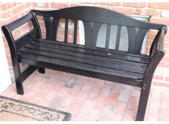 Outdoor Wood Bench With Lacquered Finish