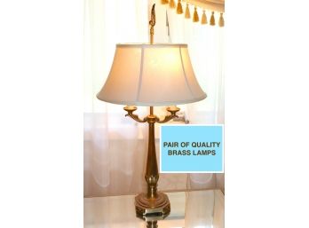 Pair Of Quality Brass Lamps