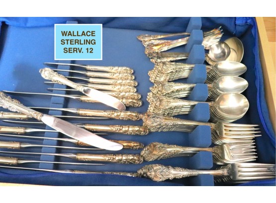108 Piece Wallace Sterling Flatware Set In Sir Christopher Pattern