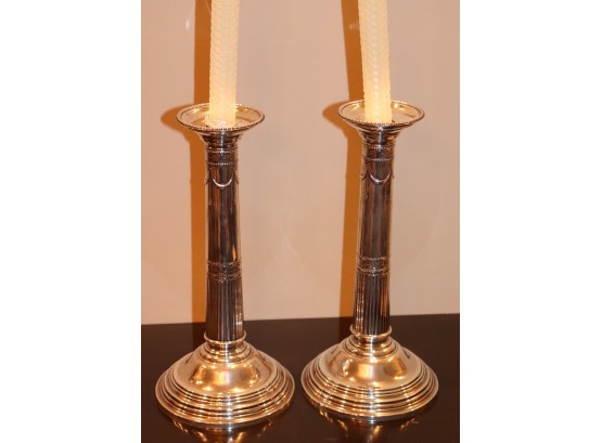 Tall 10' Sterling Weighted Candlesticks