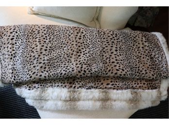 Comfortable Faux Fur Leopard Print Blanket Great For Curling Up By The Fire