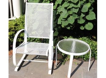 Quality Metal Outdoor Rocking/Bouncer Chair With Side Table