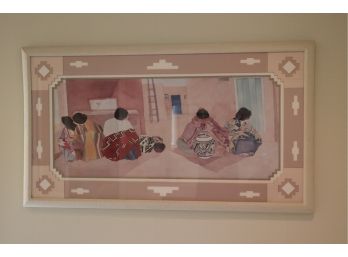 Santa Fe Style Print In Double Matted Frame Measures 47' W X 27' L