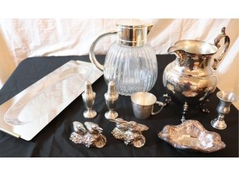 Large Lot Includes Summit Stainless Serving Tray, Wedgewood Pewter Salt & Pepper Shakers