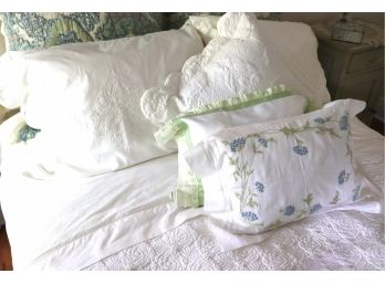 Shabby Chic Full Size Bedding In Blue/Green/White