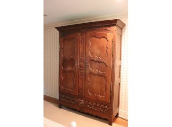 Intricately Carved Wooden Armoire
