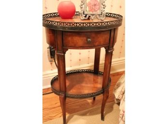 Theodore Alexander Oval Shaped Side Table With Decorative Accessories